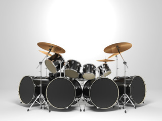 Cool, black drum kit. 3D Render