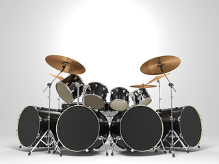 Cool, black drum kit. 3D Render