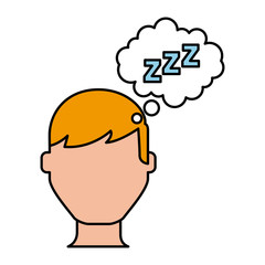 Sleeping man avatar icon vector illustration design