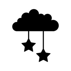 cloud sky with stars vector illustration design