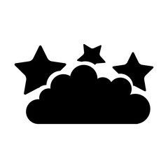 cloud sky with stars vector illustration design