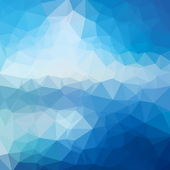 Low poly abstract blue background consisting of triangles. Vector art.