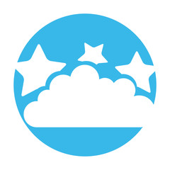 cloud sky with stars vector illustration design