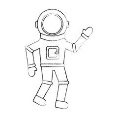 astronaut comic character icon vector illustration design