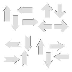 Vector set of paper cut out arrows,direct shape