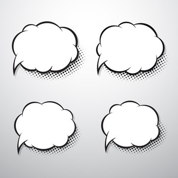 Comic speech bubbles for text. Vector illustration