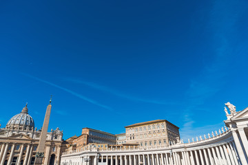 Saint Peter's square under a blue sky