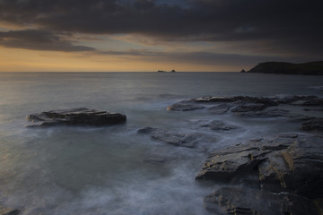 Sunset Boobys bay Cornwall