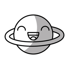 saturn planet comic character vector illustration design