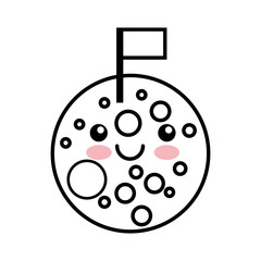 Natural satellite moon comic character vector illustration design