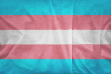 Transgender flag or trans banner with blue and pink strips. Type of sexual minorities.