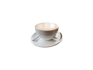hot coffee isolated in white cup