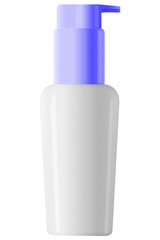 Beauty product package transparent plastic bottle for spray, dispenser or pump. Liquid container for gel, lotion, cream, shampoo, bath foam. Isolated on white background