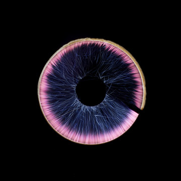 Fire eye made with fireworks 