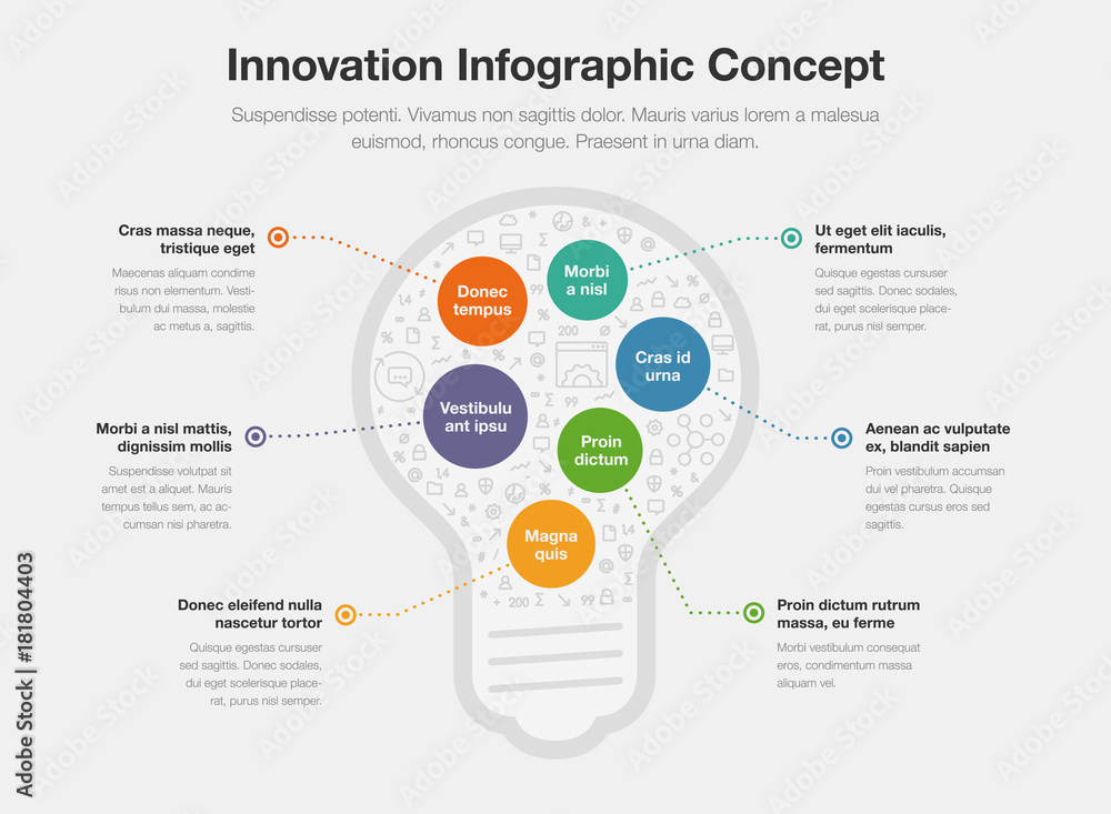 Leinwandbilder innovative infographic concept with light bulb isolated on light background. easy to use for your we