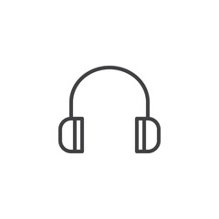 Headphones line icon, outline vector sign, linear style pictogram isolated on white. Listen to music symbol, logo illustration. Editable stroke