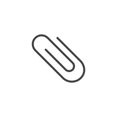 Obraz premium Paper attach clip line icon, outline vector sign, linear style pictogram isolated on white. Paperclip symbol, logo illustration. Editable stroke