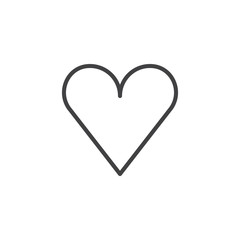 Heart line icon, outline vector sign, linear style pictogram isolated on white. Favorite, love symbol, logo illustration. Editable stroke