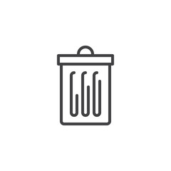 Recycle bin line icon, outline vector sign, linear style pictogram isolated on white. Trash can symbol, logo illustration. Editable stroke