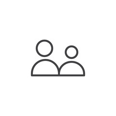 Add user group line icon, outline vector sign, linear style pictogram isolated on white. Friends, team people symbol, logo illustration. Editable stroke