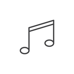 Musical note line icon, outline vector sign, linear style pictogram isolated on white. Music notes symbol, logo illustration. Editable stroke