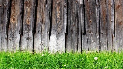Wooden wall of small hut