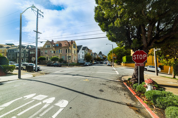 Pacific and Steiner street crossroad in San Francisco