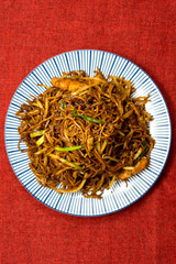 asian food noodles on the table