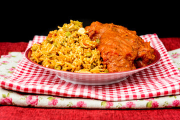 Handmade Indian curry chicken rice