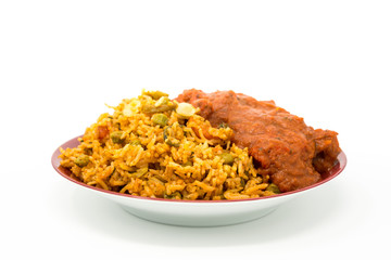 Handmade Indian curry chicken rice