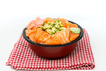 japanese food Mix Sashimi Chirashi Rice Bowl