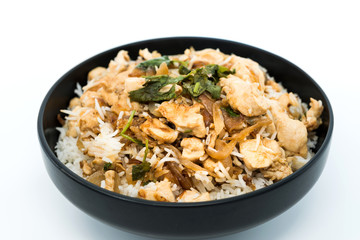 Homemade Chinese fried rice with chicken