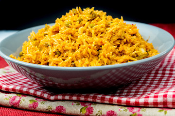 Tasty Indian food basmati rice on a plate
