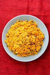 Tasty Indian food basmati rice on a plate