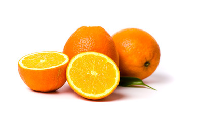 Oranges isolated on white background