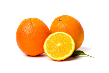 Oranges isolated on white background