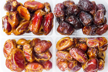 Various dates in a package top view