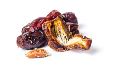 Lulu dates isolated on white background