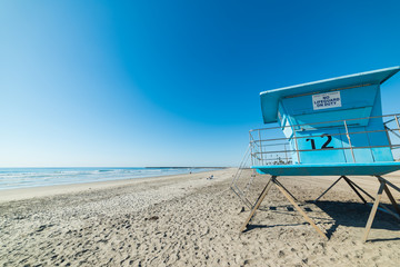 Lifeguard hut in Oceanside shore