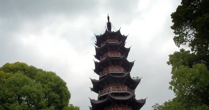 SHANGHAI, CHINA – JUNE 2016 : Video shot of old chinese temple at daytime