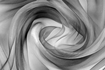 twisted twirl of organza fabric grey texture