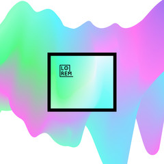 3D Wavy Background. Square Poster Dynamic Effect. Abstract Vector Illustration. Design Template. Modern Pattern.