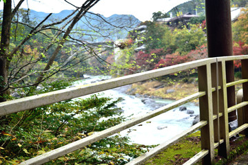 Fototapeta premium 秋の奥多摩 御岳渓谷 御岳小橋
