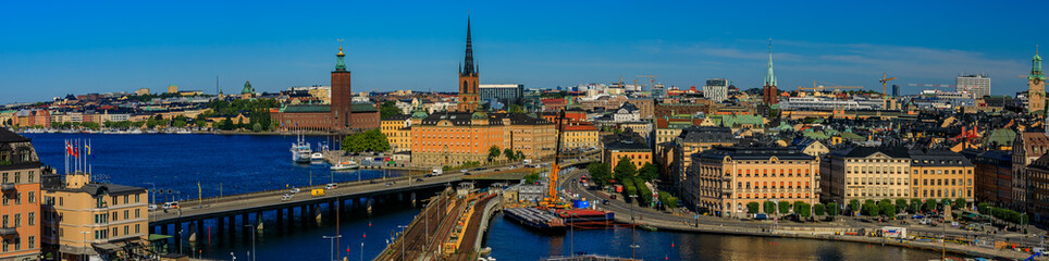 Fototapeta na wymiar View onto Stockholm old town Gamla Stan in Sweden
