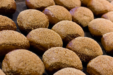 Fototapeta na wymiar Traditional freshly made buns made with white hash