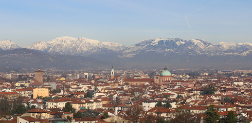 winter panoramic view of Vicenza City in Italy
