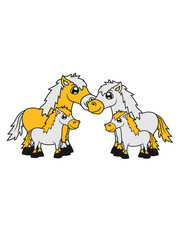 2 kinder paar pärchen liebe verliebt familie mama papa geschwister fohlen junges kind baby pferd pony reiten schnell pferdchen klein spaß schnell comic cartoon reiter schön süß niedlich