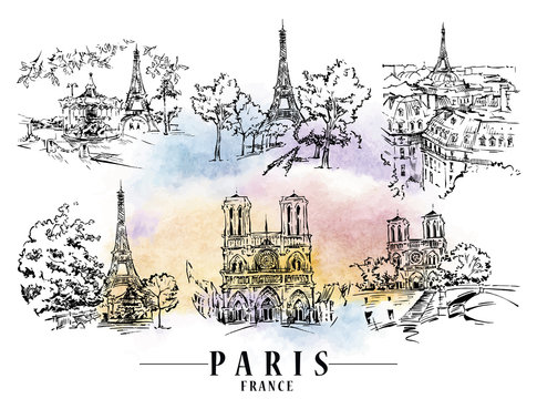 Paris vector illustration.