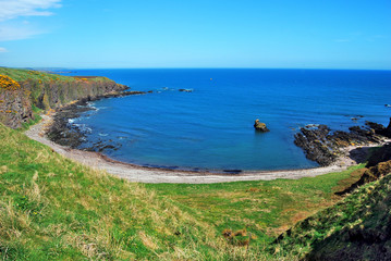Coastline around Dunnottar, Scotland, Uk
