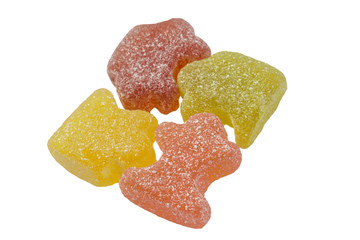 sweet jelly candies in the form of puzzles